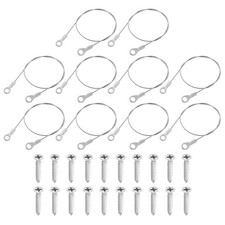 10Pcs Lanyard Cable, 30cm x 1.5mm 304 Stainless Steel Wire Rope Lanyard