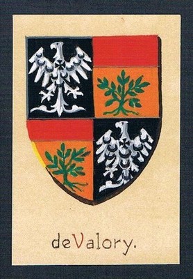 19./20. Jh. - de Valory Blason Aquarelle Wappen coat of arms Heraldik