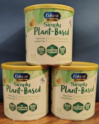Lot Of 3 Enfamil Simply Plant Based Infant Formula 12.9 Oz Expiration 10/01/2026