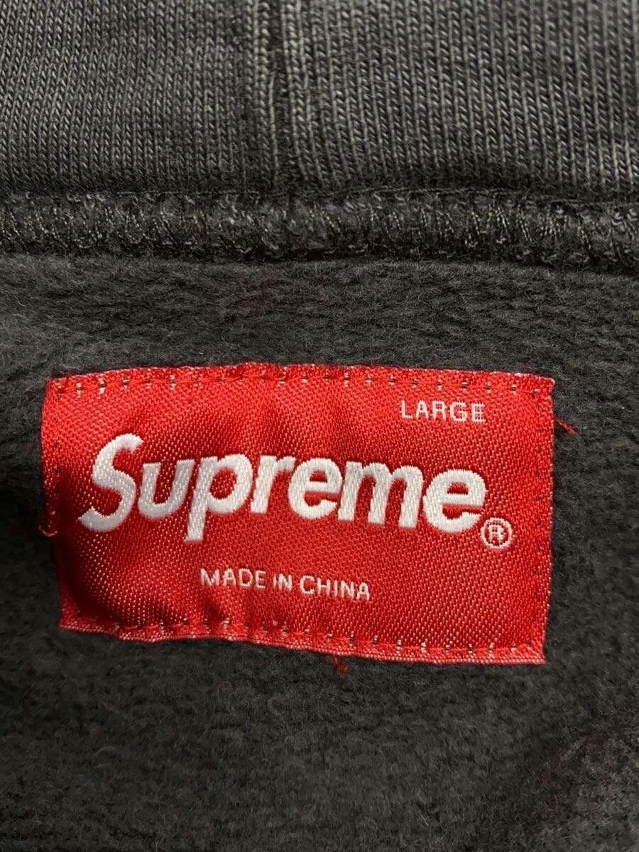 Felpa con cappuccio Supreme L cotone grigio drago overdyed usata