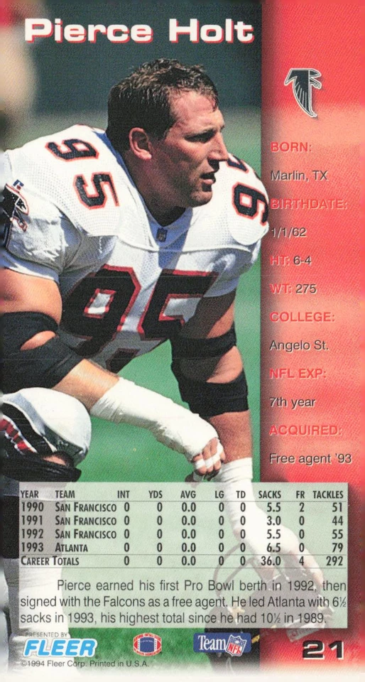 1994 GameDay #21 Pierce Holt - Image 2 of 2