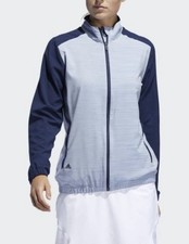 Adidas Wind Jacket Womens Medium Golf Blue Full Zip Essentials Active DP5796