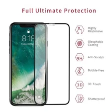For iPhone SE 2nd 11 8 Full Coverage Tempered Glass Cover Screen Protector Film