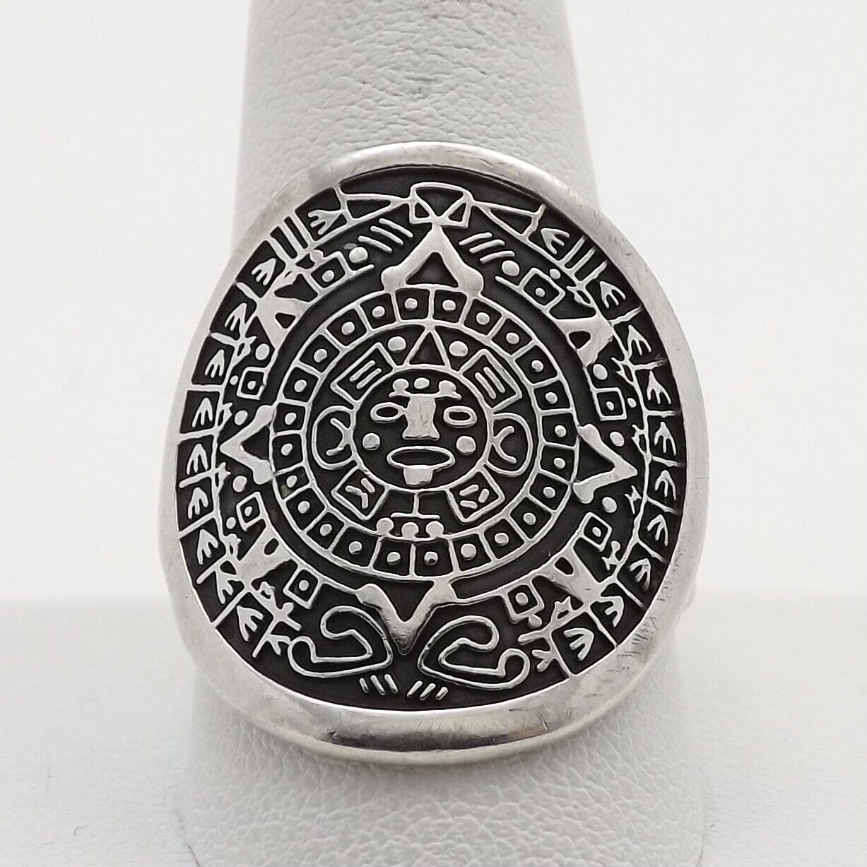 niet verwant Oppositie Oeganda Vintage Mexican Sterling Silver Aztec Mayan Sun Calendar Ring sz11 Unisex |  eBay