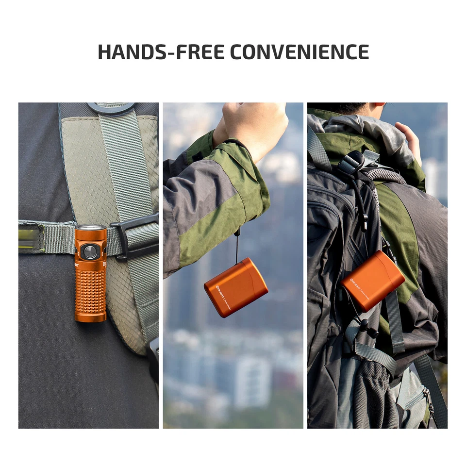 Olight Baton 4 Powerful EDC Rechargeable Flashlight 1,300 Lumens IPX8 -Orange - Image 3 of 4