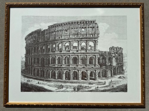 Rare Vintage Architectural Framed Print Engraving Rome Colosseum Italy Rossini - Picture 23 of 24