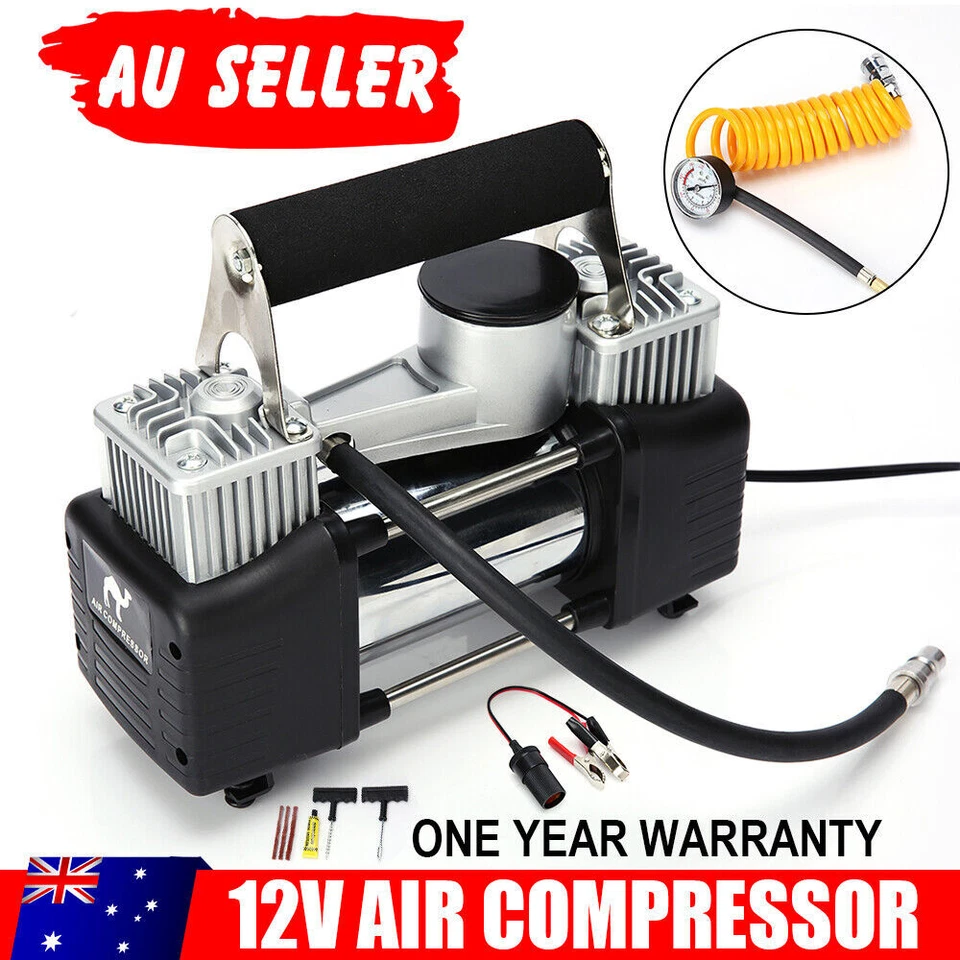 HEAVY DUTY 12V Portable Car Air Compressor Auto Tire Pump Tyre Inflator 150 PSI - image 3 of 4