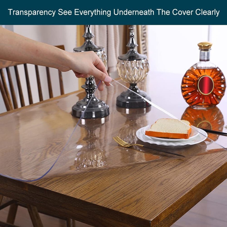 24x36 Clear Plastic Table Protector for Dining Room Table PVC