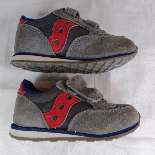 Saucony Baby Jazz Low Pro SHOES Sneakers Infant Toddler Size 5 Grey Suede - Picture 2 of 12