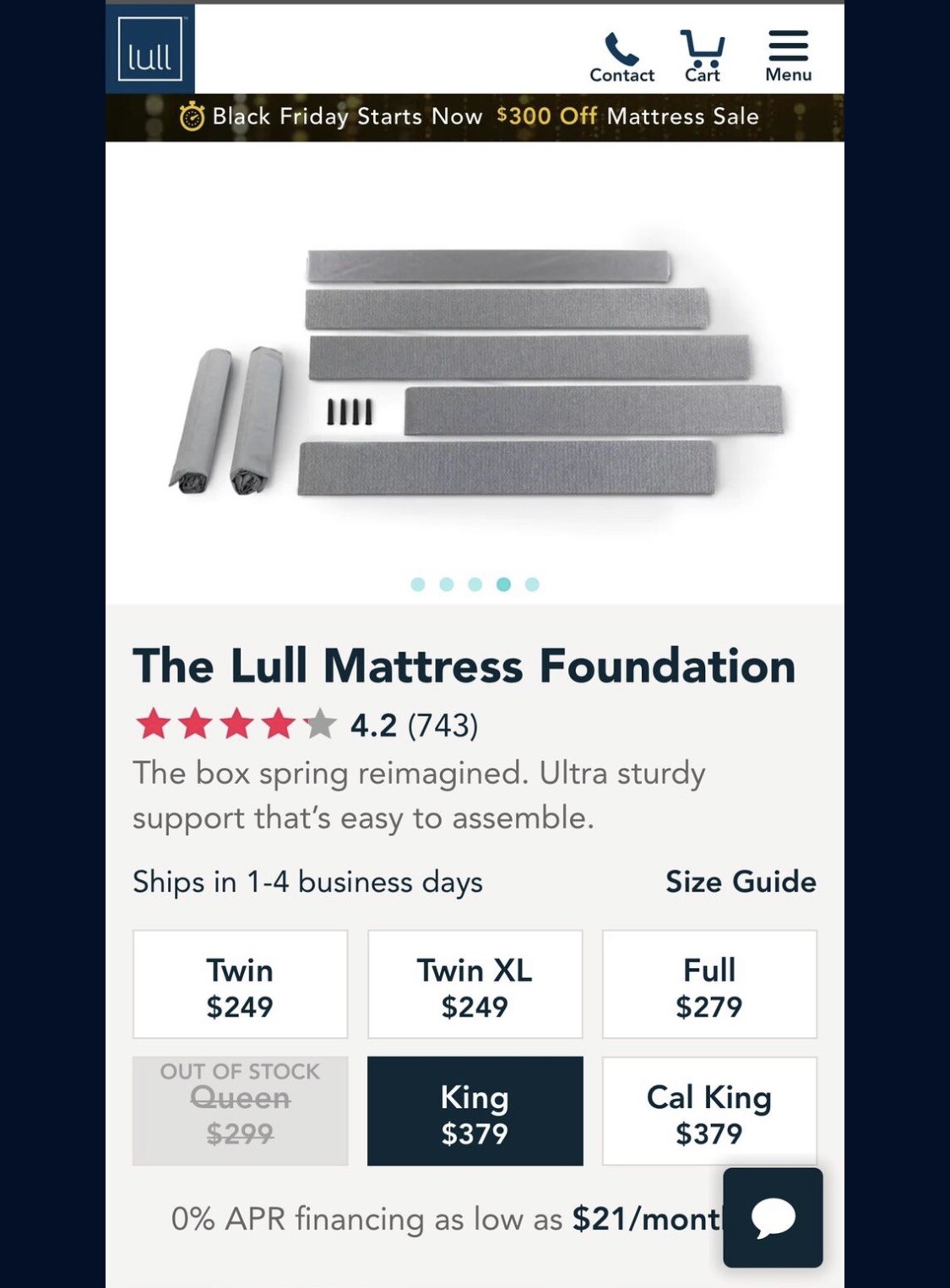 Lull King Size Mattress Foundation eBay