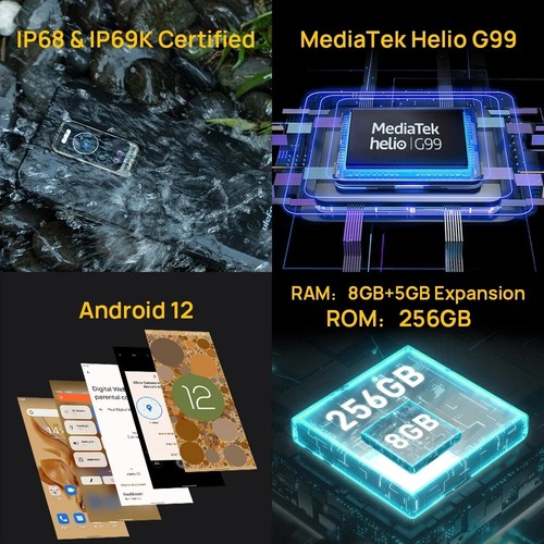 Ulefone Armor 17 Pro Rugged Phone Night Vision 120Hz 66W Charge 108MP 8GB+256GB - Picture 9 of 17