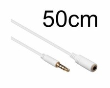 50 cm headset extension jack cable 4 pin 3.5 for Apple LG Samsung White