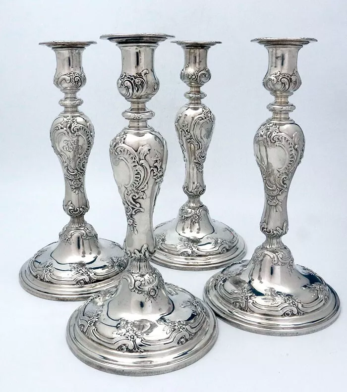 Gorgeous SET 4 TIFFANY Co Sterling CANDLESTICKS 93 oz eBay