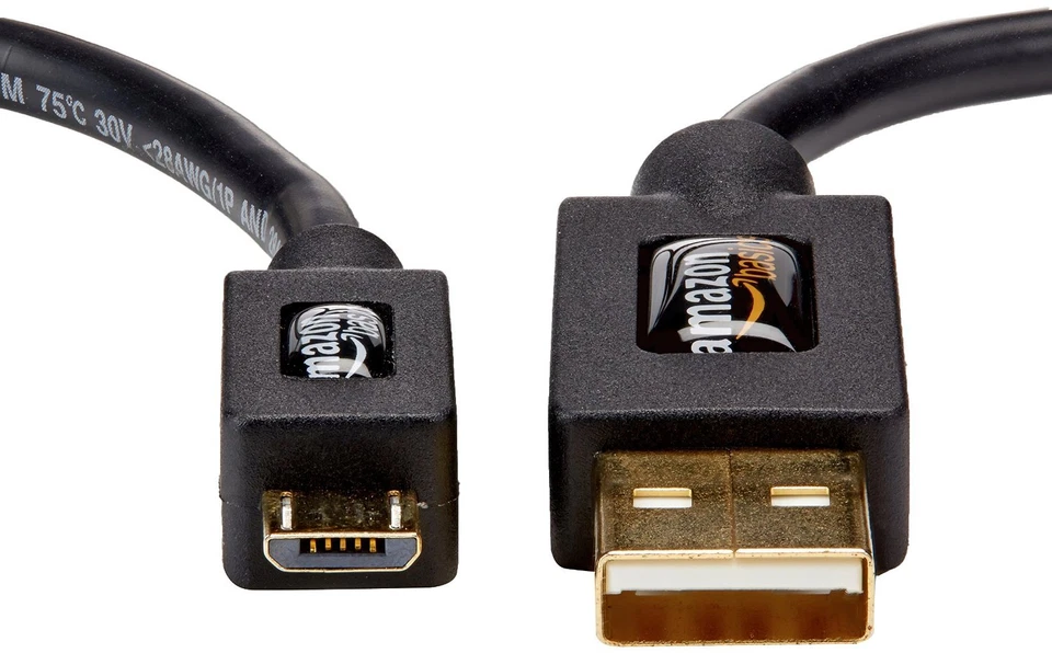 AmazonBasics USB Cable - 2.0 A Male to Micro B - 6 Feet (1.8 Meters) Black - Image 2 of 3