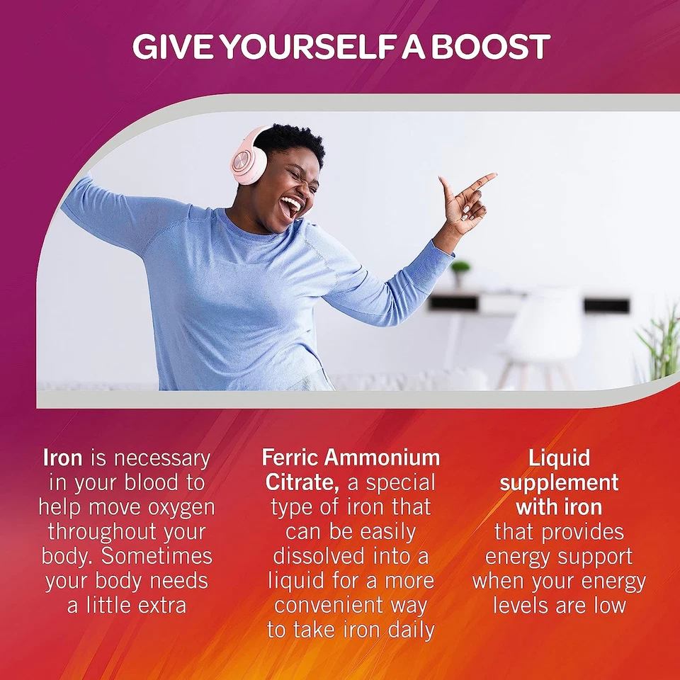 Geritol, Suplemento Líquido de Vitaminas y Hierro, Apoyo Energético, Contiene Alto Poten Foto 3 de 4