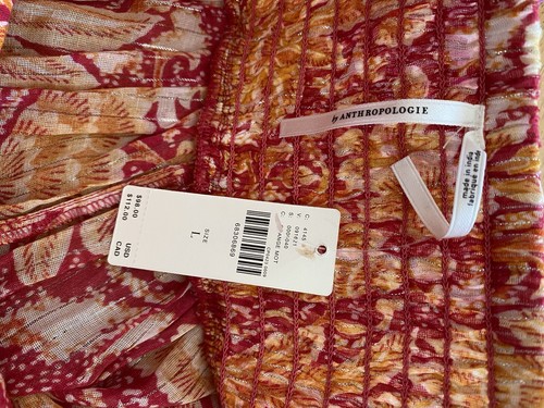 Mono harén Anthropologie talla L $178 cachemir floral sin mangas cubierta de playa - Imagen 6 de 6