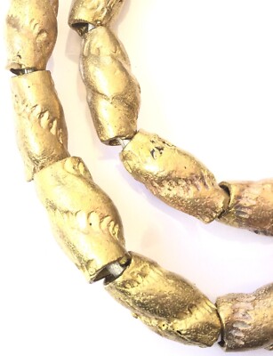 Ethiopian lost Wax natural Brass Big Hole African trade Beads-Made in Africa