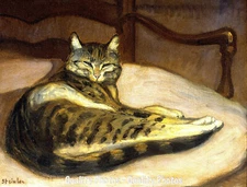 Comfortable Recumbent Cat 8.5x11" Photo Print Theophile Alexandre Steinlen Art