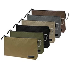 6 Pack Premium Tool Pouch Zipper 6 Pack, Tan, Olive, Black, Beige, Grey, Mocha