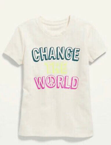 Old Navy Kids Size XL (14-16) Short Sleeve T-Shirt Tee ~ Change the World