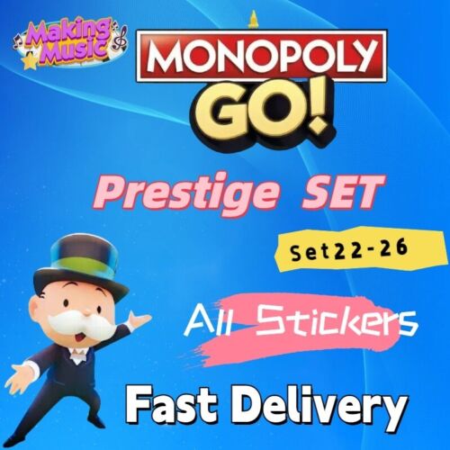 Monopoly Go Prestige Stickers Set 22-26⚡️⚡️FAST DELIVERY⚡️⚡ ⚡️(Read Description) - Picture 1 of 1