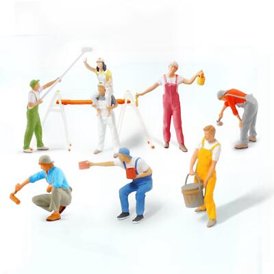 Resin 1/87 Miniatur Personen Modell Figuren Schreibtisch Deko Maler Figuren für