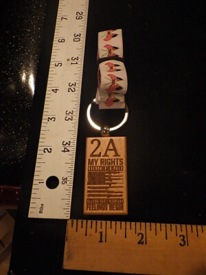 keychain,2nd amendment,lanyard,wood,flag,laser engraved,pew,gun,USA ...