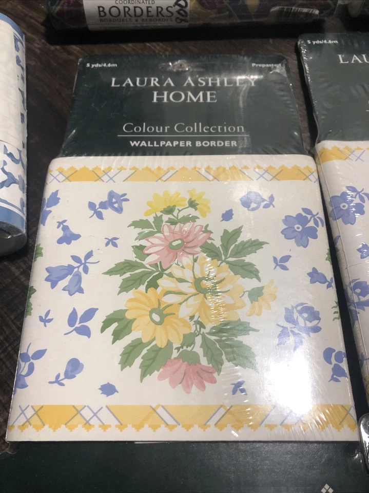 Lot 28 NOS Vintage Wallpaper Border Laura Ashley Croscill Imperial Floral Office - Image 2 of 4