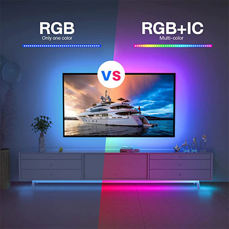 Bande LED RGB 20 Mètres 5050 - Contrôle Bluetooth/WiFi, 12V - Multicolore, Intérieur, Neuf