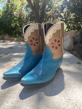 vintage turquoise tony lama boots Womens 6.5B