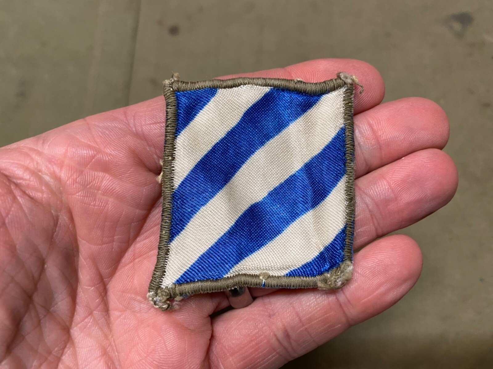 ORIGINAL WWI US M1917 WOOL TUNIC 3RD INFANTRY DIVISION SLEEV INSIGNIA PATCH SILK