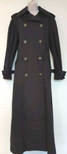 Ladies Black Aligne Julia Puff-sleeve Trench Coat Size 12 Bnwt No Belt