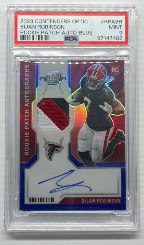 Bijan Robinson Panini Contenders Optic Rookie Patch Autographs #RPABR Blue
