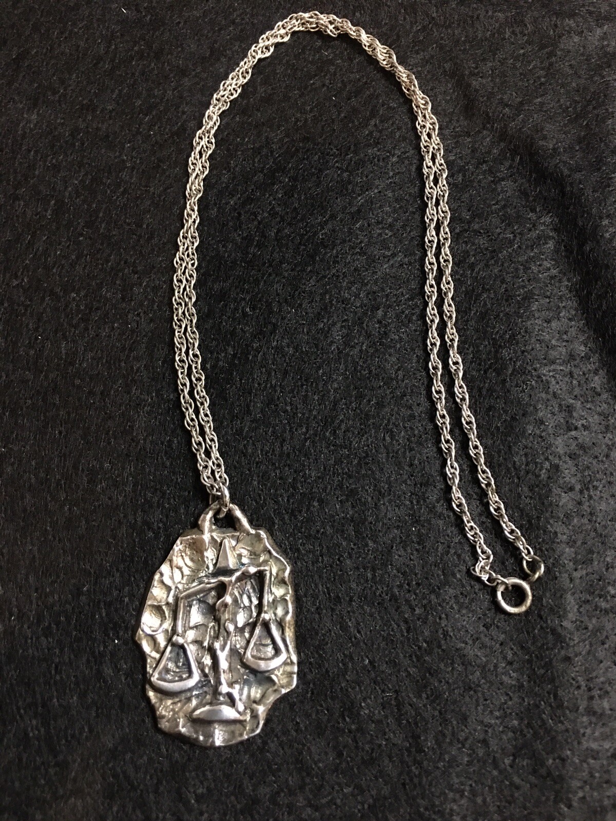 Vintage Sterling Silver Scale Necklace With 18” Chain
