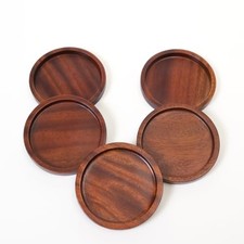 Wood Lacquer Coasters 9.5cm Set of 5