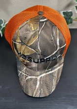 HD Supply Snapback Hat Multicolor Camo Adjustable Hunting Outdoor orange mesh