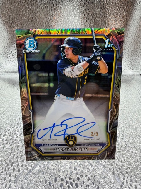 2026 Bowman Andrew Fischer Sunflower Seeds Refractor /5 1st Chrome Auto #CPA-AF