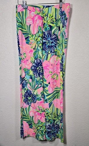 NWT womens lilly pulitzer georgia may island escape palazzo pants sz S pink aqua