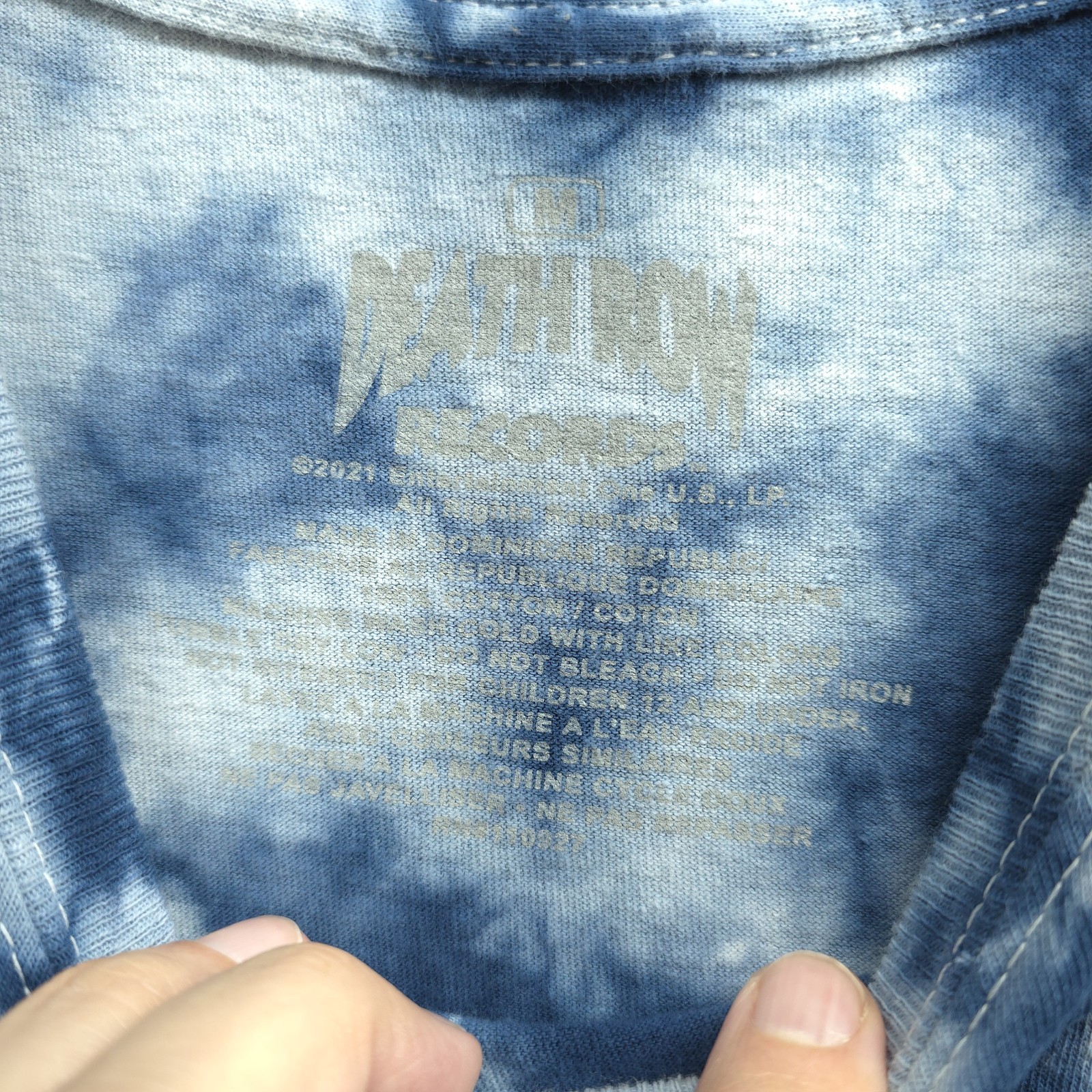 FILA T shirt Death Row Records logo tinta unita blu adulto media