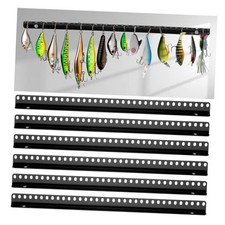 6 Pcs Fishing Lure Display Storage Racks 30 Holes Wall Mount Metal for Spinner