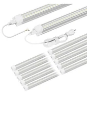 5ft LED Shop Light Fixture, Linkable 6500K Daylight White Tube Light, 10 pack 