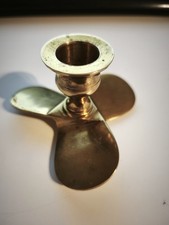 Brass Propeller Candlestick Holder - Nautical, Maritime - Vintage - 10cm dia