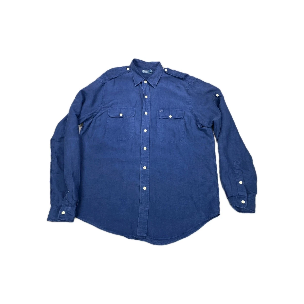Polo Ralph Lauren Silk Long Sleeve Solid Casual Button-Down Shirts