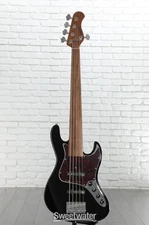 Sadowsky MetroExpress Vintage JJ Bass Fretless, 5-string - Black High Polish
