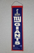 NFL Winning Streak New York Giants Super Bowl XLVI Wool Blend Banner Decor