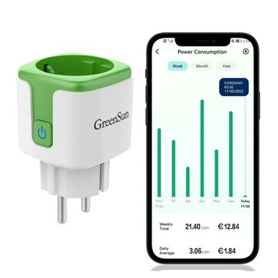 GreenSun Smart Steckdose WIFI WLAN Home Socket Energiemessgerät 16A For Alexa