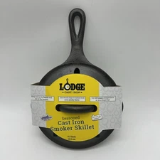 Lodge Cast Iron Smoker Skillet for Outdoor Grills Made in USA 6.5 inches