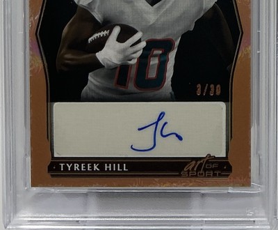 Tyreek Hill Auto PSA 7/10 -2023 Leaf Art Of Sport 'Bronze' /30