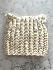 Handmade Baby Winter Ribbed Hat Baby Beanie w/ Ears Newborn, 0-3 Mos NEW Unisex