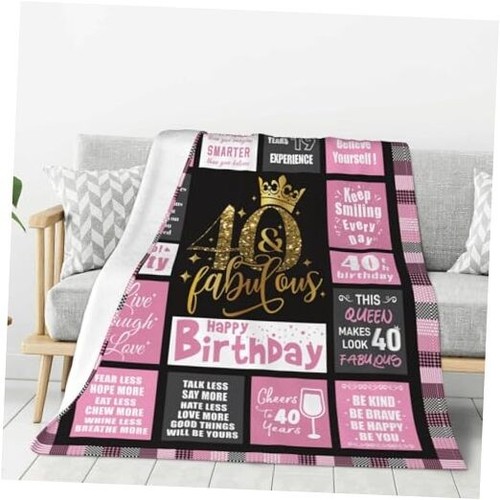 40th Birthday Gifts for Women, 1985 40 Years Old Warm Flannel Throw Blanket